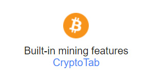 Built-in mining features CryptoTab